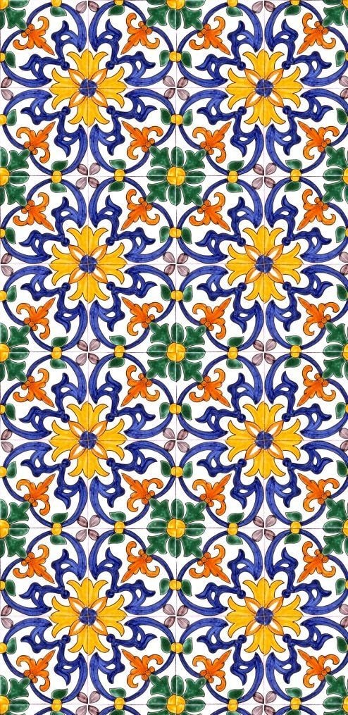 Traditional Azorean azulejo tile pattern